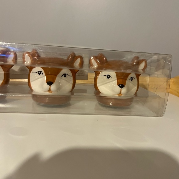 Set of 4 Reindeer Taper Candle Holders H for Happy - Picture 2 of 10